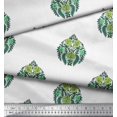 thumbnail image 2 of Soimoi Modal Satin Fabric Leaves & Floral Block Print Sewing Fabric Yard 42 Inch Wide, 2 of 3