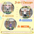 thumbnail image 3 of Gymax 3-in-1 6FT Rectangle Kids Trampoline w/ Swing Horizontal Bar & Safety Net Outdoor Orange, 3 of 9