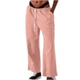 thumbnail image 1 of Timegard Womens Cotton Linen Pants Elastic Waist Wide Leg Solid Color Trend Lounge Pants with Pockets, 1 of 7