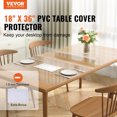 thumbnail image 2 of VEVOR Clear Table Cover Protector, 18" x 36"/457 x 925.4 mm Table Cover, 1.5 mm Thick PVC Plastic Tablecloth, Waterproof Desktop Protector for Writing Desk, Coffee Table, Dining Room Table, 2 of 9
