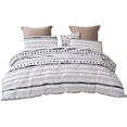 thumbnail image 2 of 2 Pcs Twin Boho Duvet Cover, Black Geometric Pattern Printed on White Soft Mircofiber Bohemian Comforter Cover Bedding Set, 2 of 6