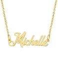 thumbnail image 1 of KISPER 18K Gold Plated Stainless Steel Personalized Name Pendant Necklace, Michelle, 1 of 39