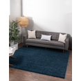 thumbnail image 4 of Unique Loom 3151318 5 x 5 ft. Solid Shag Square Rug, Navy Blue, 4 of 15