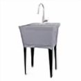 thumbnail image 3 of Cuve Utilitaire pour Évier à Lessive avec Robinet à Haut Arc en Acier Inoxydable à Bec Rétractable par JS Jackson Supplies, Éviers Robustes avec Trousse d'Installation pour Salle de Lavage, Atelier, sous-Sol, Garage, Lavabo à Pente, Cuve Grise, 3 of 4