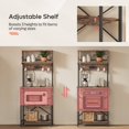 thumbnail image 2 of Bestier Baker’s Rack with Power Outlets, 5-Tier Kitchen Shelves with 8 Hooks, Height Adjustable Microwave Stand, 16.54 x 23.62 x 60.16", Rustic Brown, 2 of 8