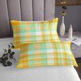 thumbnail image 3 of Erosebridal Orange Green Geometric Coverlet Set Queen, Buffalo Plaid Bedding Set 3 Pieces, 3 of 5