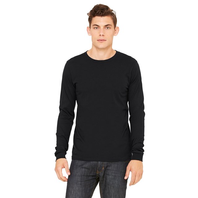 Bella Canvas T-Shirt Unisexe à Manches Longues Noir TG