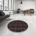 thumbnail image 4 of Ahgly Company Tapis Rond Lavable en Machine Intérieur Transitionnel Rouge Nuit, 5 Pieds Rond, 4 of 7