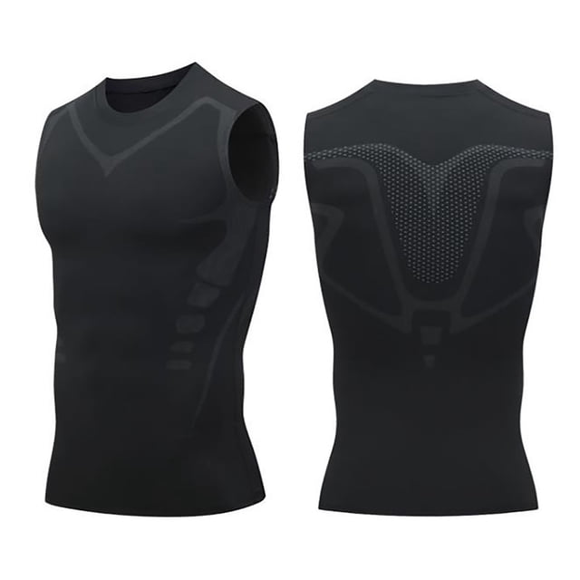 RKSTN Mens Tank Top Ionic Slashes Shaping Sleeveless Compression Shirts Solid Color Crew Neck Lightweight Comfortable Fitness Running Bodybuilding Shirts