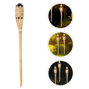 2pcs Handmade Bamboo Torch Garden Torch Lamp Adornment Bamboo Torch Oil Lamp Garden Torch