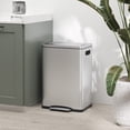 thumbnail image 2 of HOMCOM 2 x 20 Liter Garbage Can, Trash Can with Removable Buckets, Silver, 2 of 10