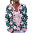 thumbnail image 2 of Wiyuqeen Santa Clubs Womens Sweaters Open Front Button Down Knit Cardigans Long Sleeve Merry Christmas Jacket Coats Plus Size Ugly Coats, 2 of 3