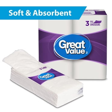 Mouchoirs Great Value, 8 Paq. Format de Poche, 10 Mouchoirs Par Paq.