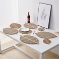 thumbnail image 5 of Hand Woven Place Mats Set of 4 Leaf Shape Boho Wicker Table Place Mats for Dinning Table,Home,Wedding (L:16.5x12”) Leaf Shape L:16.5x12” Leaf Shape L:16.5x12” Leaf Shape L:16.5x12”, 5 of 5