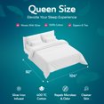 thumbnail image 2 of Sleepgram Housse de Couette Zippée en Coton Supima 400 Fils, Grand Lit, Blanc, 2 of 8
