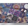 thumbnail image 3 of Soimoi Rayon Crepe Fabric Ogee & Mandala Patchwork Print Sewing Fabric Yard 46 Inch Wide, 3 of 3