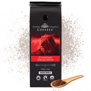 Stone Temple Coffees - Yirgacheffe éthiopien, sol, terre cuite moyenne, biologique certifiée et commerce équitable 1lb/454g sac
