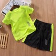 thumbnail image 1 of TopLLC Ensembles de Blouses et Chemises à Manches Courtes Col Rond Mode Garçon Décontracté Manches Courtes Hauts Col Rond Short Costume de Sport Ensemble Fille, 1 of 3