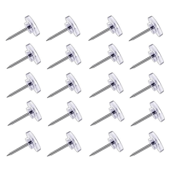 Push Pins Tacks,Reusable Thumb Tacks,Heavy-Duty Push Pins for Bulletin Board,Plastic Flat Head Pushpins,Reusable Flat Head Thumb Tacks for Bulletin Board, Wall Hanging, Craft Projects,White 100PCS
