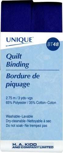 Unique - biais de finition - bleu - coton, polyester - 25 mm - 1 unité