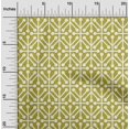 thumbnail image 2 of oneOone Georgette Viscose Olive Green Fabric Geometric Craft Projects Decor Fabric Printed By The Yard 42 Inch Wide, 2 of 5