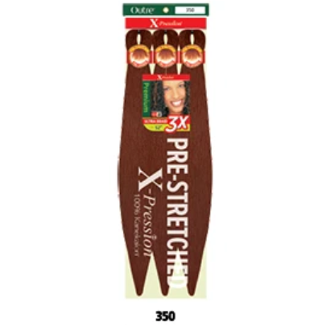 OUTRE X-Pression Tresse Pré-Étirée 3X extensions de Cheveux de 52 Pouces de style long, Pré-Étirées, Lissant. l'Ensemble Comprend Trois Lots d'Une Couleur Bourgogne Riche, Conçus pour un Tressage et un Coiffage Faciles. Convient à la Fixation à l'Eau Chaude et Ignifuge pour une Sécurité Accrue.