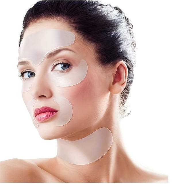 LEEYNEER 5pcs Reusable Silicone Face Masks - Ideal for Forehead Eyes Neck & Cheeks - All Skin Types Beauty & Skincare Beauty |Minimalist Design|Reusable Masks