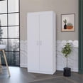 thumbnail image 2 of FM FURNITURE Albany 63"H Engineered Wood Double Door Pantry Cabinet in White, 2 of 7