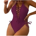 thumbnail image 2 of FcBaudy Womens Swimsuits One Piece Swimsuit Women Plus Size Swimsuit for Women Tankini Swimsuits for Women Women Solid Color Backless Strap Bikini Swimsuit Women Nylon Swimsuit, 2 of 3
