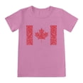 thumbnail image 2 of T-shirts pour Garçons Enfants Garçons et Filles Été Fête du Canada Drapeau Feuille d'Érable Monogramme Imprimé Décontracté Col Rond Manches Courtes T-Shirt Hauts d'Été Rose 10 Ans-11 Ans, 2 of 3
