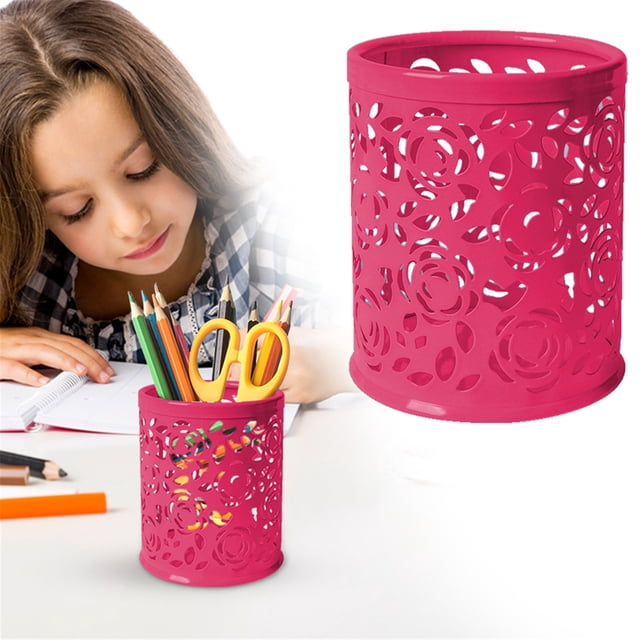 Meiiso Tool Series, Pen Holder C, Mesh Pen Holder Round & Square Metal Desk Organizer for /Study groups, Clearance!