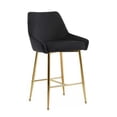 thumbnail image 1 of Heye Black Stool with Velvet Upholstery and Steel Base, 1 of 2