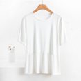 thumbnail image 2 of Birdeem Womens Round Neck Solid Color Short Sleeved Loose T-Shirt Short Sleeved Round Neck Top/Shirt, 2 of 12
