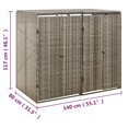 thumbnail image 4 of vidaXL Double Wheelie Bin Shed Grey 140x80x117 cm Poly Rattan, 4 of 5