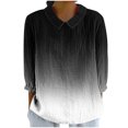 thumbnail image 2 of RXIRUCGD Haut/chemise à Manches 3/4 Imprimé Rétro Décontracté pour Femmes, Gris, Taille : m, 2 of 5