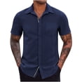 thumbnail image 1 of Birdeem Chemises pour Hommes Chemise Décontractée Unie à Manches Courtes Col Rabattu, 1 of 12