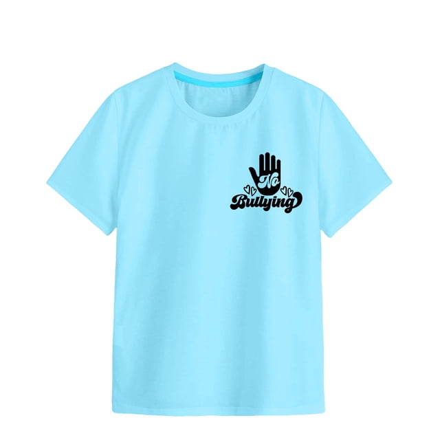 Toddler Girls Summer Tops Tees Soft Short Sleeve Crew Neck Solid Color T Shirt Daily Spring Shirts For Kid 7-8 T