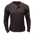 thumbnail image 1 of Birdeem Hommes Manches Longues Musclé Robuste Basique Blouse de Couleur Unie T-Shirt Haut Manches Longues Col Rond Blouses, 1 of 1