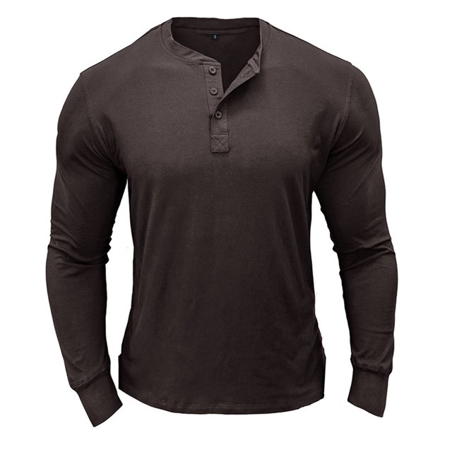 Birdeem Hommes Manches Longues Musclé Robuste Basique Blouse de Couleur Unie T-Shirt Haut Manches Longues Col Rond Blouses