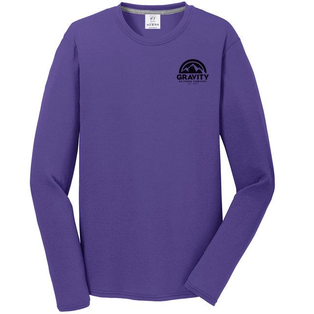 Gravity Outdoor Co. Performance Long Sleeve Shirt - Purple - Black Logo - M