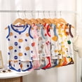 thumbnail image 3 of Hiiyo Ensemble pour Bébés Filles Été Pyjamas Dessin Animé Débardeur Sans Manches Haut Ensemble Short, 3 of 3