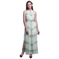 thumbnail image 1 of Bimba Tie-Dye Ladies Crew Neck Waist String Print Maxi Dress with Side Slits Summer Wear-Large, 1 of 6