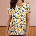 thumbnail image 2 of Pisexur Womens Scrub Tops Boasting Colorful Floral Prints Along With Short Sleeve Scrub Tops Suitable for Nursing Uniforms With Convenient Pockets, 2 of 4