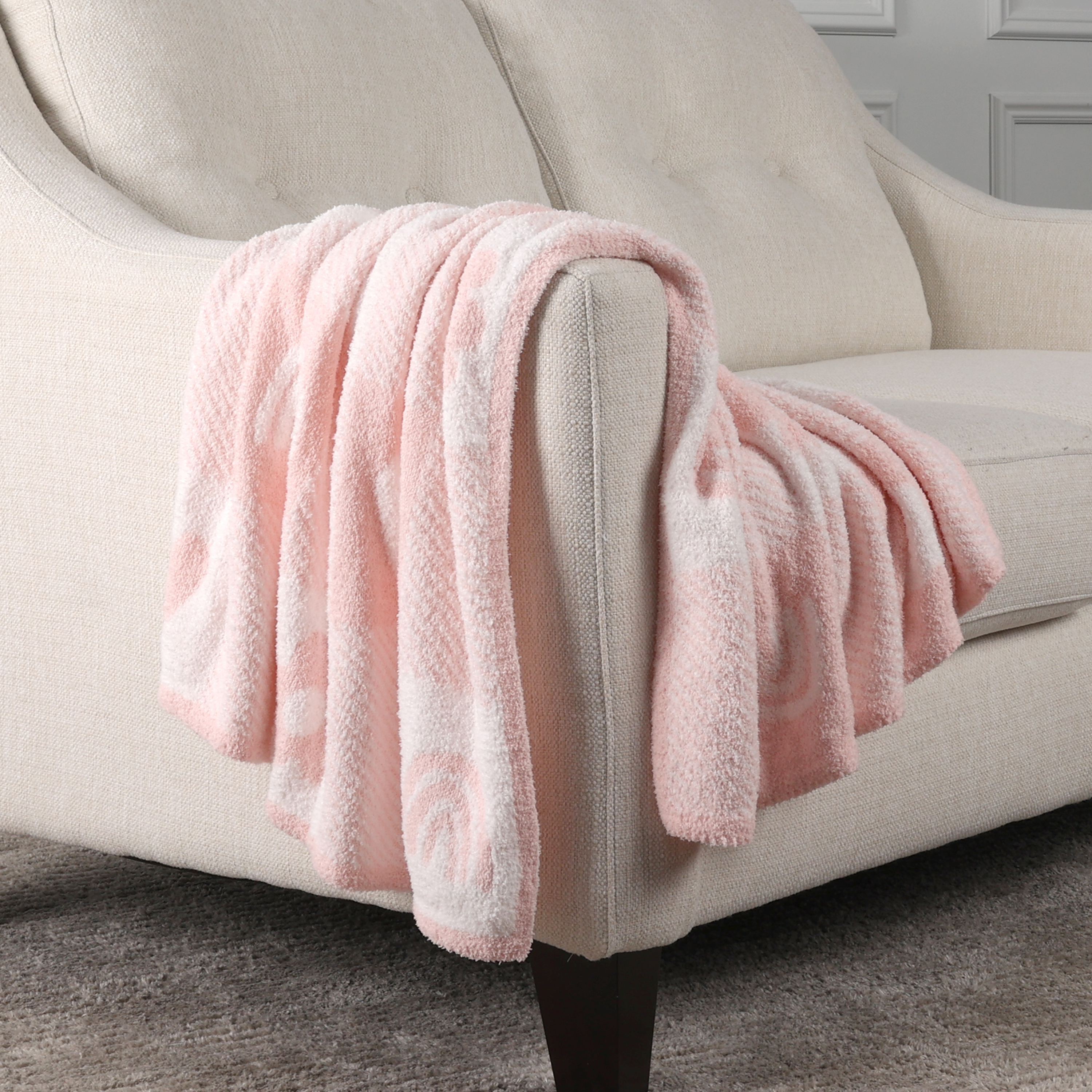 George Baby Pink Chenille Baby Blanket 30" x 40"