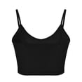 thumbnail image 4 of Timegard Cropped Camisole Tank Tops for Women V Neck Spaghetti Strap Shirts Sleeveless Solid Color Top, 4 of 6