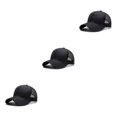 thumbnail image 4 of Baohd Male 3D Embroidery Snap-back Hat Fashionable Adjustable Strap Sun Protection Breathable Comfortable black 3Set, 4 of 6