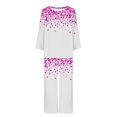 thumbnail image 3 of TIMIFIS Pyjamas de la Saint-Valentin pour Femmes Ensembles de Pyjamas pour Dames Décontractés Manches Longues Mignon Imprimé Cœur Col Rond Hauts Décontractés avec Pantalons Ensembles de Pjs, 3 of 3
