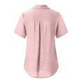 thumbnail image 4 of T-Shirt en Coton pour Femmes, Mode Décontractée, Uni, Col en V, Manches Courtes, Chandail, Hauts, 4 of 8