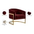 thumbnail image 4 of Meridian Furniture Carter Burgundy Velvet Accent Chair with Gold Base, 4 of 5