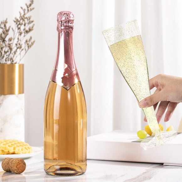 Shyuyusa 25 Pcs Gobelets à Champagne Jetables en Plastique Transparent pour Fêtes, Événements et Service de Boissons
